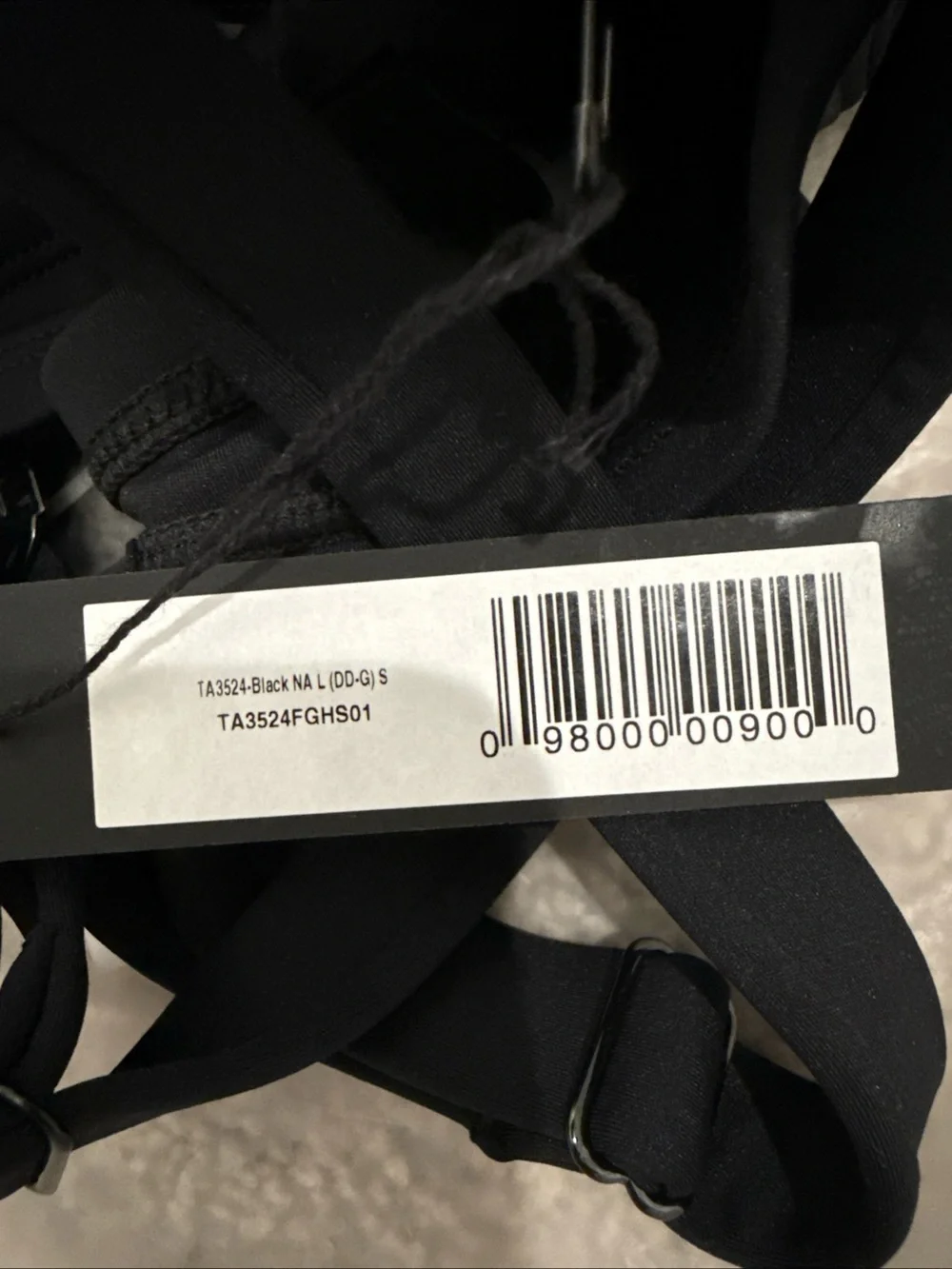 TA3 Bombshell Bikini Top Large Black DD-G NWT In Bag